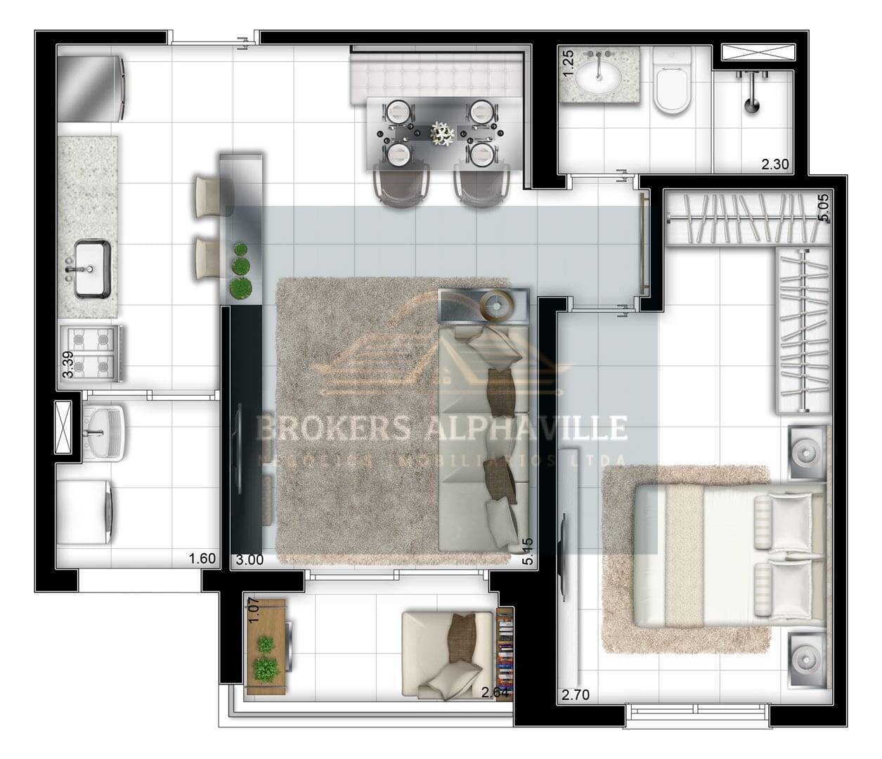 Apartamento para alugar com 1 quarto, 51m² - Foto 16